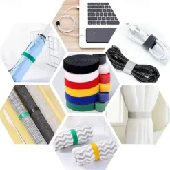 Wire Organizer Reusable Wire Adhesive Loop Hook Nylon Strap Organizer Self Adhesive Clip Holder Power Cable Ties