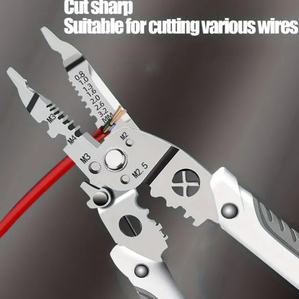 Wire Stripper, Multifunctional Metal Lock Cutting Sharp Wire Cutting Pliers, Used For Household Appliance Repair, Mechanical Repair, Electrician Wire Cutting, Crimping, Splitting, Winding