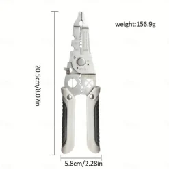 Wire Stripper, Multifunctional Metal Lock Cutting Sharp Wire Cutting Pliers, Used For Household Appliance Repair, Mechanical Repair, Electrician Wire Cutting, Crimping, Splitting, Winding