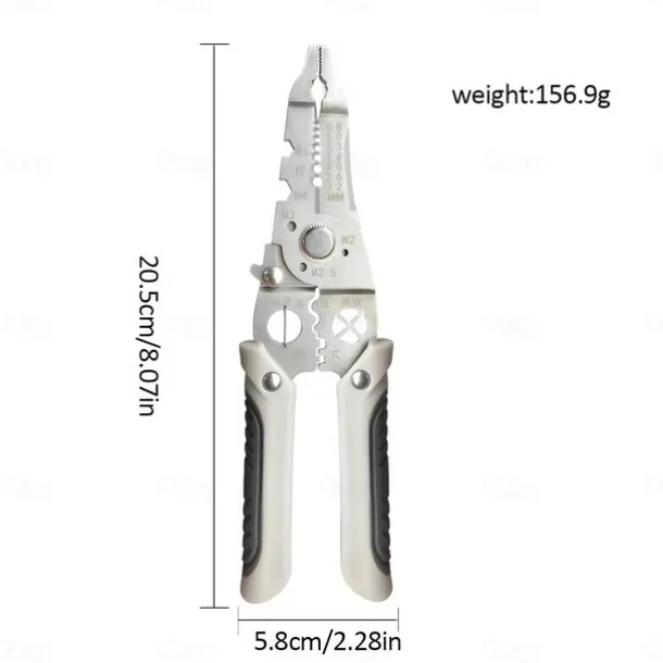 Wire Stripper, Multifunctional Metal Lock Cutting Sharp Wire Cutting Pliers, Used For Household Appliance Repair, Mechanical Repair, Electrician Wire Cutting, Crimping, Splitting, Winding