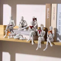 Woman Reading Paper Statuette Pulp Molding Statuette Innovative Reading Ornaments Ornament Bookshelf Decoration