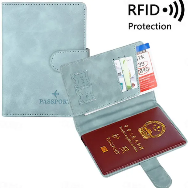 Women Men RFID Vintage Business Passport Covers Holder Multi-Function ID Bank Card PU Leather Wallet Case Travel Accessories