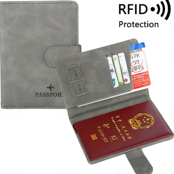 Women Men RFID Vintage Business Passport Covers Holder Multi-Function ID Bank Card PU Leather Wallet Case Travel Accessories