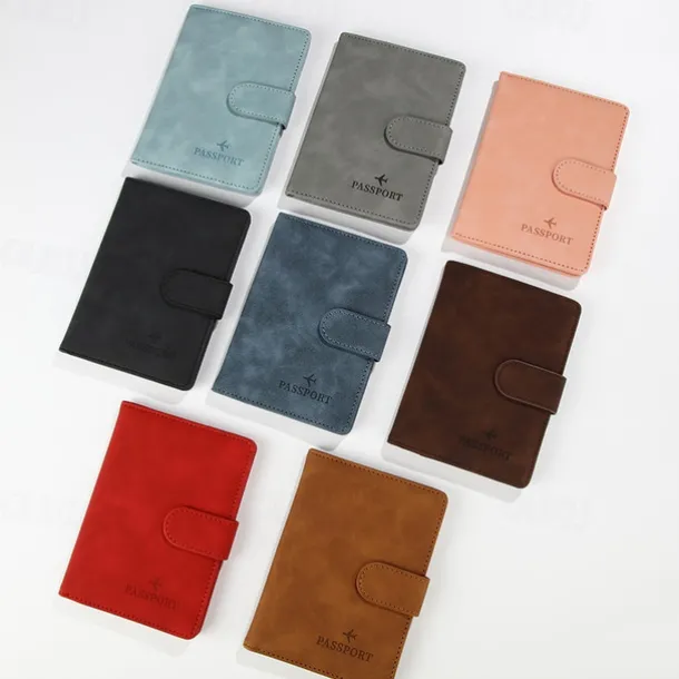 Women Men RFID Vintage Business Passport Covers Holder Multi-Function ID Bank Card PU Leather Wallet Case Travel Accessories