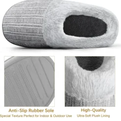 Women's Memory Foam Slippers Fuzzy, Non-Slip, Autumn Winter Warm Fluffy Plush House Slippers for Bedroom