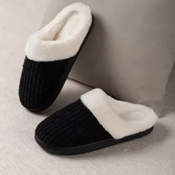 Women's Memory Foam Slippers Fuzzy, Non-Slip, Autumn Winter Warm Fluffy Plush House Slippers for Bedroom