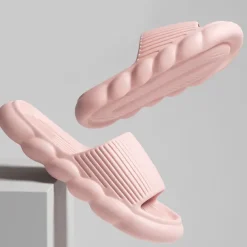 Women's Platform Cloud Slippers Solid Color Open Toe Non-slip Slides Shoes Indoor Bathroom Shoes