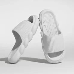 Women's Platform Cloud Slippers Solid Color Open Toe Non-slip Slides Shoes Indoor Bathroom Shoes