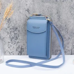 Women's PU Leather Crossbody Bags Large Capacity Zipper Purse Clutch Phone Wallet Shoulder Bag