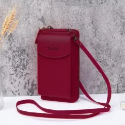 Women's PU Leather Crossbody Bags Large Capacity Zipper Purse Clutch Phone Wallet Shoulder Bag