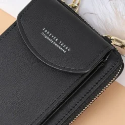 Women's PU Leather Crossbody Bags Large Capacity Zipper Purse Clutch Phone Wallet Shoulder Bag