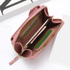 Women's PU Leather Crossbody Bags Large Capacity Zipper Purse Clutch Phone Wallet Shoulder Bag