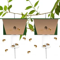 Wood Carpenter Bees Trap For Outside Wood Boring Bees Trap Carpenter Bees Traps Outdoor Hanging Insect Traps Removes