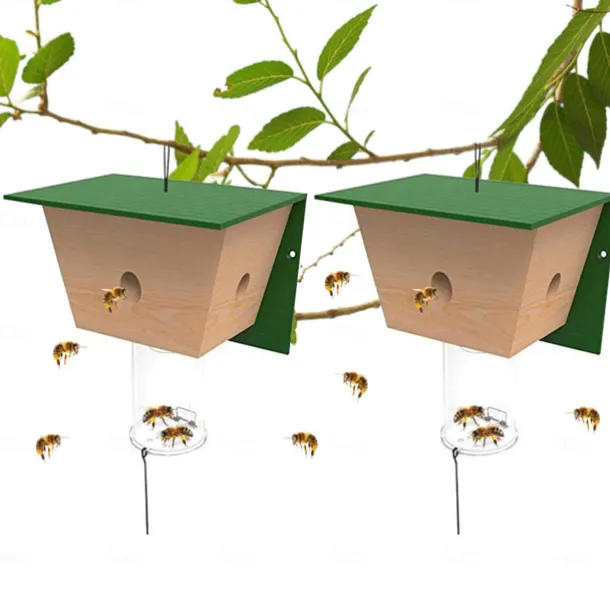 Wood Carpenter Bees Trap For Outside Wood Boring Bees Trap Carpenter Bees Traps Outdoor Hanging Insect Traps Removes