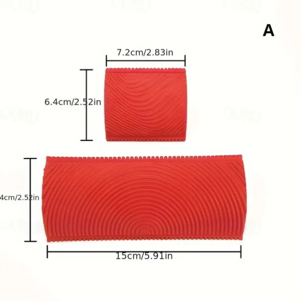 Wood Grain Effect Rubber Texture Paint Roller Brush - 1pc Artistic Wallpaper & Paint Finishing Tool for Paint Printing, Drawing