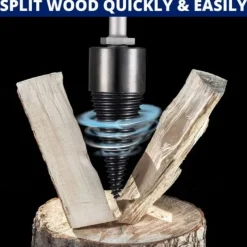 Wood Splitter Drill Bit Log Splitter Chop Wood Splitting Tool Cone Log Splitters Breaking Machine Breaker Firewood Chopper 45mm (1.73IN)