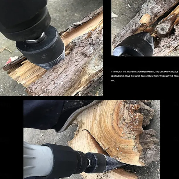 Wood Splitter Drill Bit Log Splitter Chop Wood Splitting Tool Cone Log Splitters Breaking Machine Breaker Firewood Chopper 45mm (1.73IN)