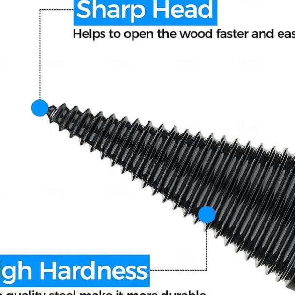 Wood Splitter Drill Bit Log Splitter Chop Wood Splitting Tool Cone Log Splitters Breaking Machine Breaker Firewood Chopper 45mm (1.73IN)