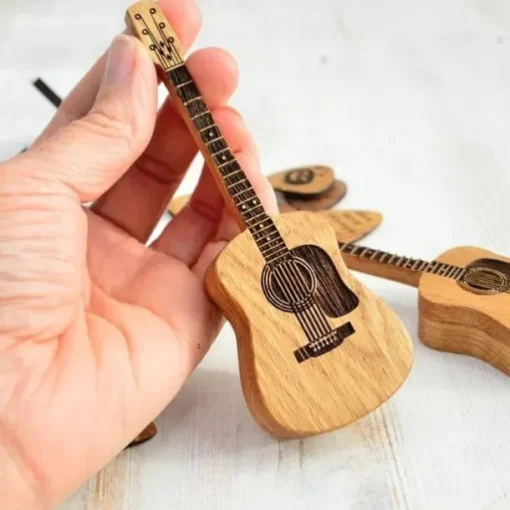 Wooden Acoustic Guitar Pick Box with Stand, Personalized Guitar Box for Pick