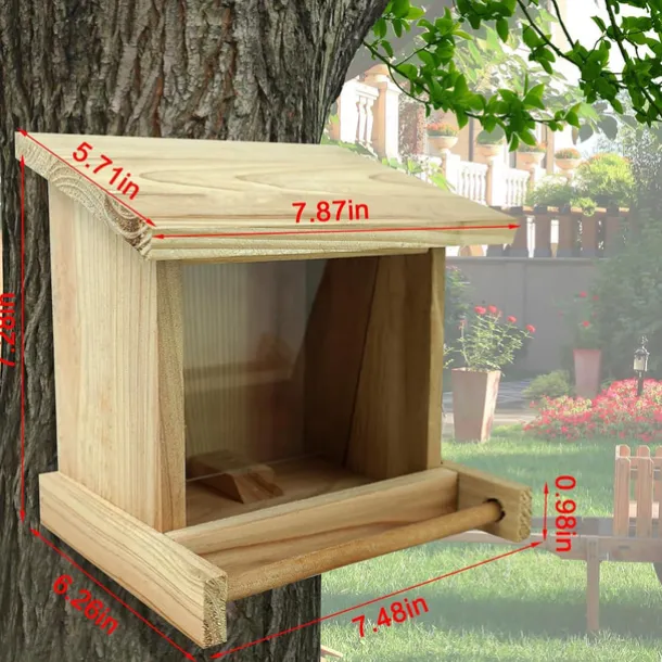 Wooden Bird Nest, Parrot and Pigeon Outdoor Nesting Box, Creative Garden Bird Feeder for Birds and Insects, Yard and Landscape Decor
