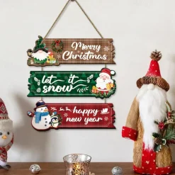 Wooden Christmas Listing Decoration Holiday Home Door Sign