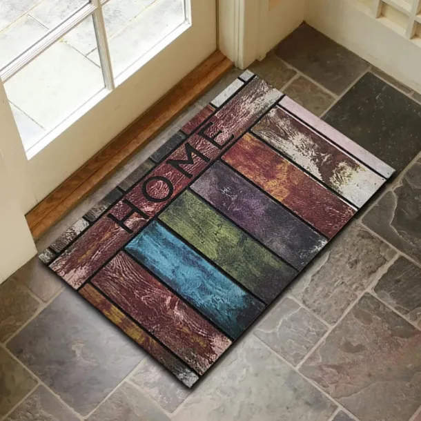 Wooden Pattern Doormat Kitchen Mat Floor Mat Non-Slip Area Rug Oil Proof Rug Indoor Outdoor Mat Bedroom Decor Bathroom Mat Entrance Rug