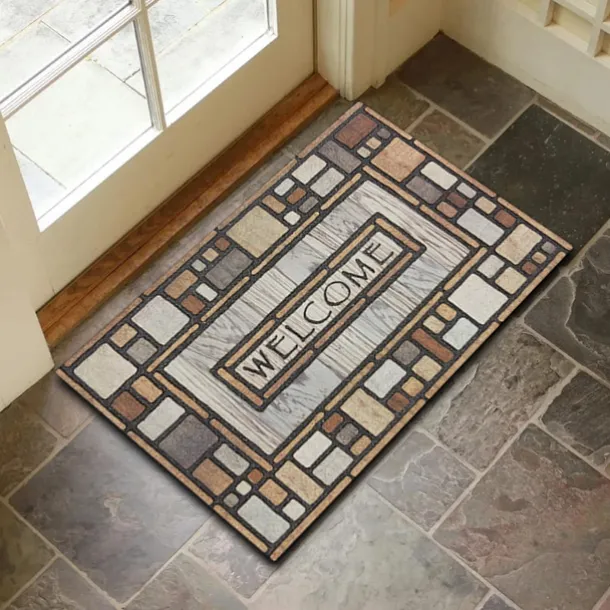 Wooden Pattern Doormat Kitchen Mat Floor Mat Non-Slip Area Rug Oil Proof Rug Indoor Outdoor Mat Bedroom Decor Bathroom Mat Entrance Rug