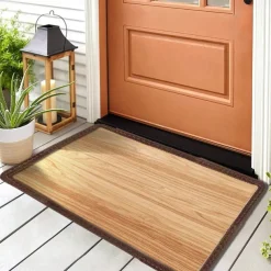 Wooden Plat Doormat Kitchen Mat Floor Mat Non-Slip Area Rug Oil Proof Rug Indoor Outdoor Mat Bedroom Decor Bathroom Mat Entrance Rug