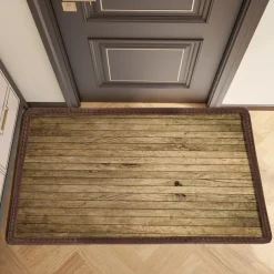 Wooden Plat Doormat Kitchen Mat Floor Mat Non-Slip Area Rug Oil Proof Rug Indoor Outdoor Mat Bedroom Decor Bathroom Mat Entrance Rug