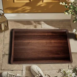 Wooden Plat Doormat Kitchen Mat Floor Mat Non-Slip Area Rug Oil Proof Rug Indoor Outdoor Mat Bedroom Decor Bathroom Mat Entrance Rug