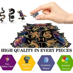 Wooden Puzzle for Adults Animal Shaped Wood Jigsaw Puzzles Children Educational Toy Family Board Game for Kids Gift