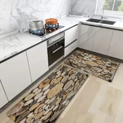 Wooden Texture Kitchen Mat Hallway Carpets Area Rugs Washable for Bedroom Living Room Kitchen Bathroom Anti-Slip Floor Mats