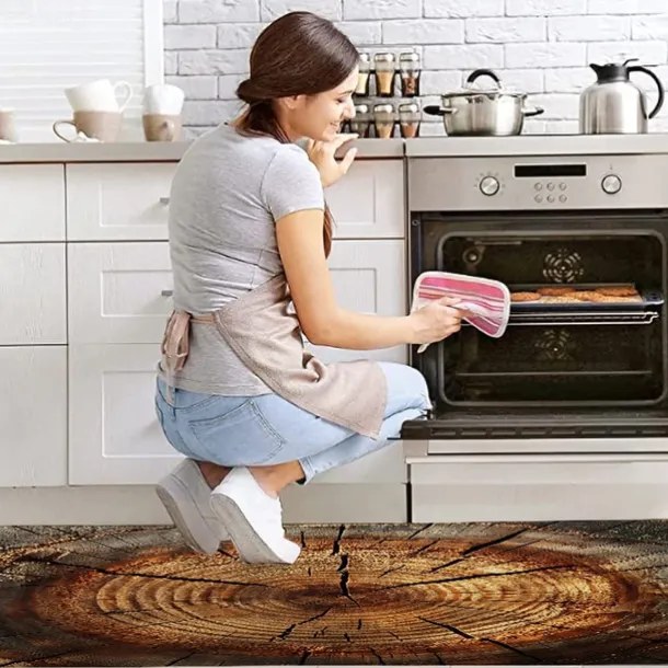 Wooden Texture Kitchen Mat Hallway Carpets Area Rugs Washable for Bedroom Living Room Kitchen Bathroom Anti-Slip Floor Mats