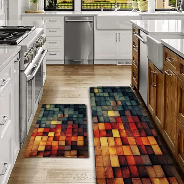 Wooden Texture Kitchen Mat Hallway Carpets Area Rugs Washable for Bedroom Living Room Kitchen Bathroom Anti-Slip Floor Mats