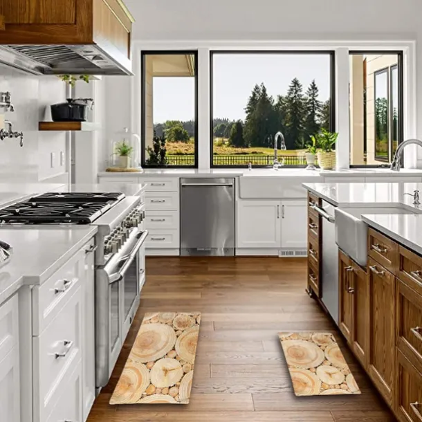 Wooden Texture Kitchen Mat Hallway Carpets Area Rugs Washable for Bedroom Living Room Kitchen Bathroom Anti-Slip Floor Mats