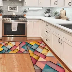 Wooden Texture Kitchen Mat Hallway Carpets Area Rugs Washable for Bedroom Living Room Kitchen Bathroom Anti-Slip Floor Mats