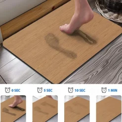 Wooden Texture Pattern Doormat Kitchen Mat Floor Mat Non-Slip Area Rug Oil Proof Rug Indoor Outdoor Mat Bedroom Decor Bathroom Mat Entrance Rug