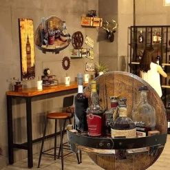 Wooden Wine Spirit Display Stand Console Item Storage Countertop Pendant Decorations