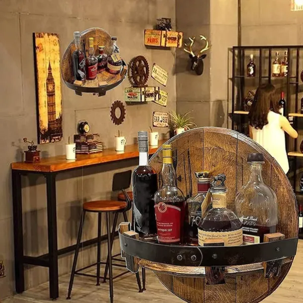 Wooden Wine Spirit Display Stand Console Item Storage Countertop Pendant Decorations