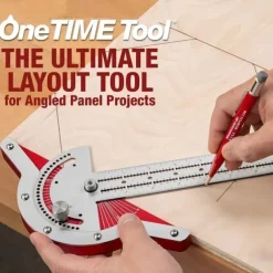 Woodworker Edge Rule Stainless Steel Square Edge Ruler Woodworking Compass And Protractor Set, Multi-function Angle Measure Tool With Wall Hanging Storage Rack Only Imperial No Metric
