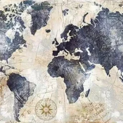 World Map Prints Wall Art Modern Picture Home Decor Wall Hanging Gift Rolled Canvas Unframed Unstretched