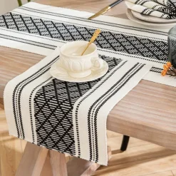 Woven Table Runners with Braid Hemp Rope 71/79/87inch Long for Dining Table Decoration