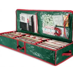 Wrapping Paper Organizer Storage Bag Heavy Duty - Christmas Storage Organizer for Wrapping Paper and Gift Bag Storage - Wrapping Paper Storage Container - Holiday Christmas Decorations