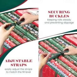 Wrapping Paper Organizer Storage Bag Heavy Duty - Christmas Storage Organizer for Wrapping Paper and Gift Bag Storage - Wrapping Paper Storage Container - Holiday Christmas Decorations