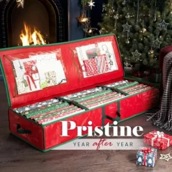 Wrapping Paper Organizer Storage Bag Heavy Duty - Christmas Storage Organizer for Wrapping Paper and Gift Bag Storage - Wrapping Paper Storage Container - Holiday Christmas Decorations