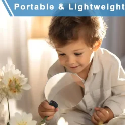 5X Hands Free Magnifying Glass Adjustable Magnifier with4.33in Diameter Lens and Stand Neckwear for Reading Seniors Low Vision Sewing Crafting Cross Stitch Inspection Repair