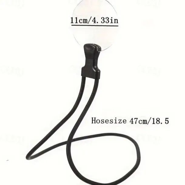 5X Hands Free Magnifying Glass Adjustable Magnifier with4.33in Diameter Lens and Stand Neckwear for Reading Seniors Low Vision Sewing Crafting Cross Stitch Inspection Repair
