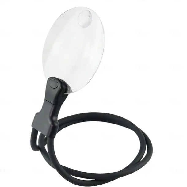 5X Hands Free Magnifying Glass Adjustable Magnifier with4.33in Diameter Lens and Stand Neckwear for Reading Seniors Low Vision Sewing Crafting Cross Stitch Inspection Repair