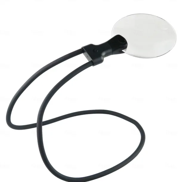 5X Hands Free Magnifying Glass Adjustable Magnifier with4.33in Diameter Lens and Stand Neckwear for Reading Seniors Low Vision Sewing Crafting Cross Stitch Inspection Repair