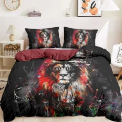 Yin-Yang Animals Duvet Cover Set 100% Cotton Soft and Breathable Bedding Set with Unique Yin-Yang Animal Print Stylish and Cozy Perfect for Bedroom Decor Easy Care Machine Washable